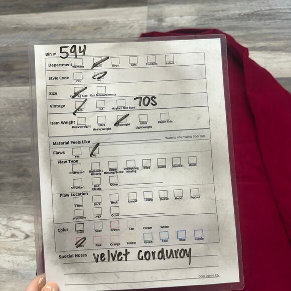 Vintage 1970s Kmart Red Corduroy Shirt Burgundy 70s M Shacket Button Shirt Rare - Picture 7 of 7